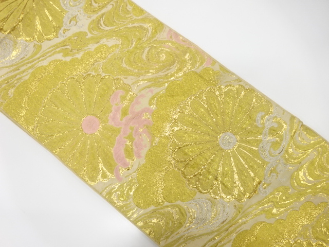 JAPANESE KIMONO / ANTIQUE FUKURO OBI / SILK / WOVEN ROUGH WAVE